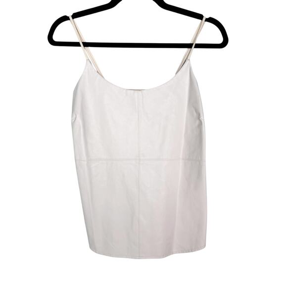 David Lerner Womens Small Light Pink Faux Leather Camisole Tank Top Mixed Media - Picture 1 of 8